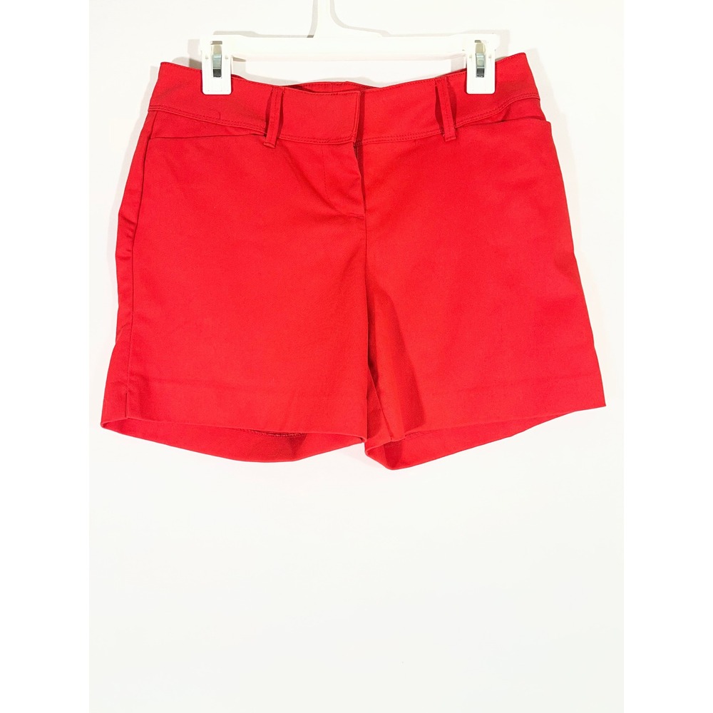 The Limited Chino Shorts Women 4 Red Mid Rise Stretch Cotton Bold Tailored